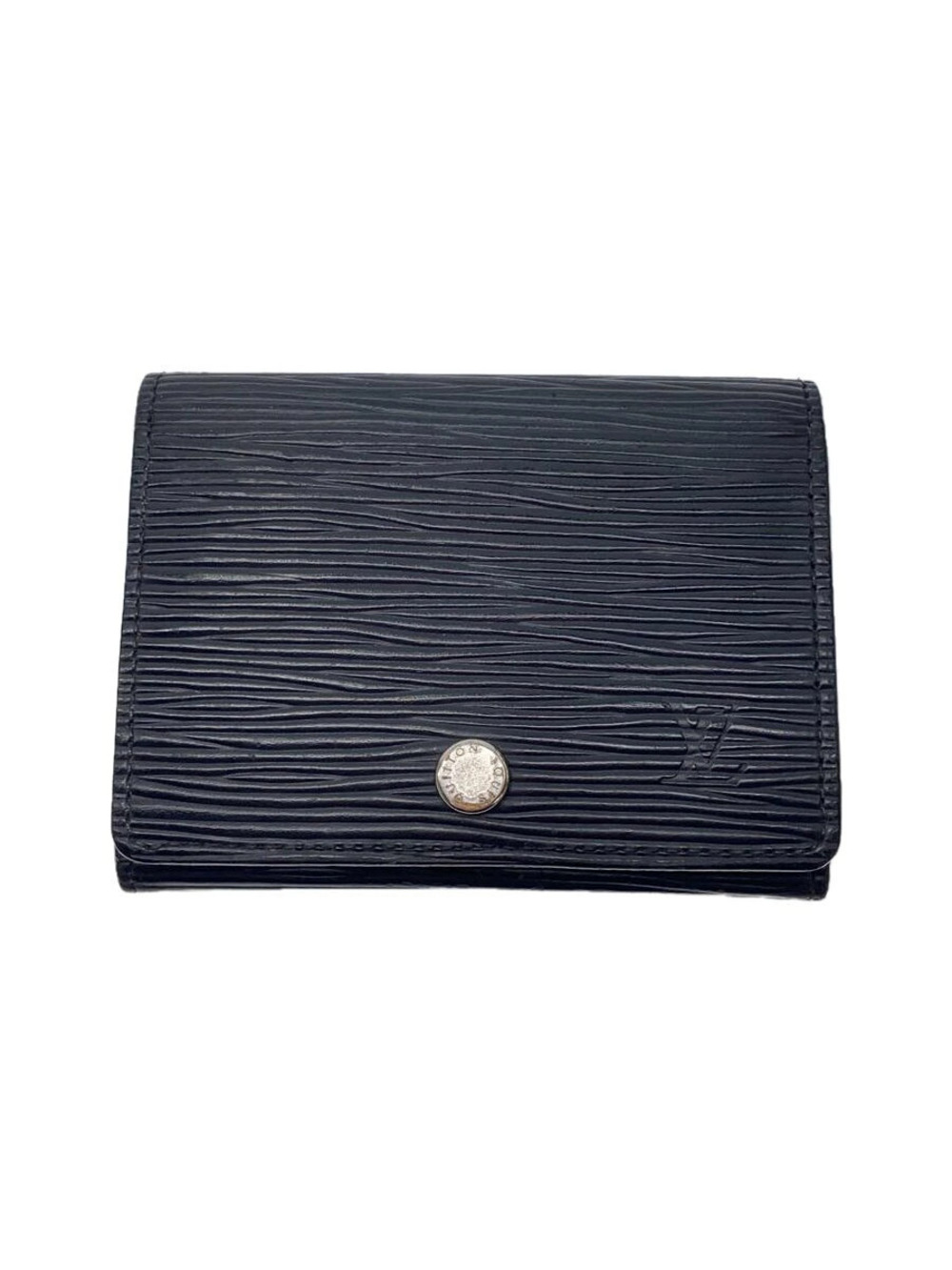 LOUIS VUITTON Envelope Wallet Carte de Visite Epi Black Cowhide Black